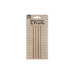 Rhinsten og perler stickers  Guld og s�lv